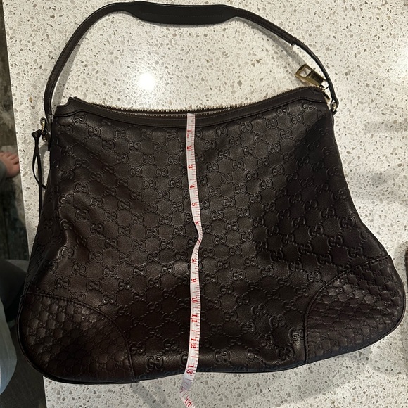 Vintage Gucci Brown Leather Shoulder hobo Bag - Picture 8 of 16